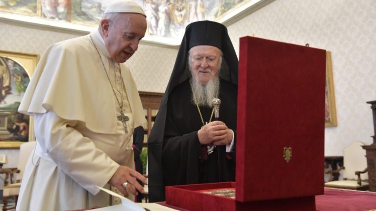 2018-05-26 Papież Franciszek i Bartłomiej I, patriarcha Konstantynopola