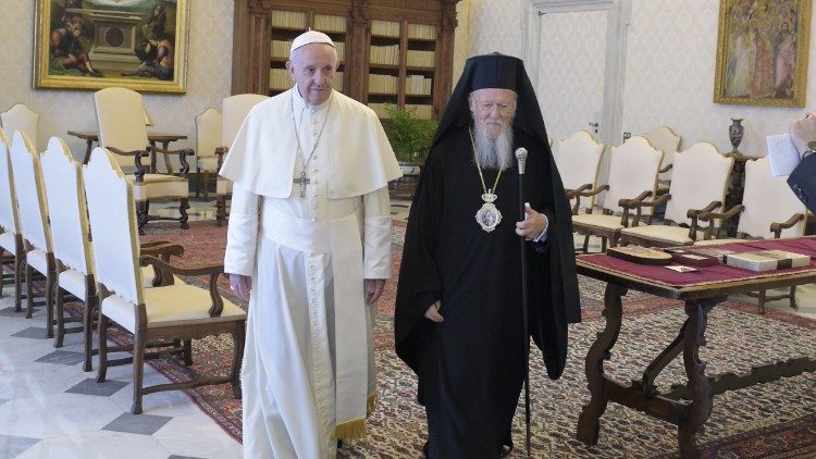 Pāvests Francisks un patriarhs Bartolomejs I Vatikānā 26.05.2018.