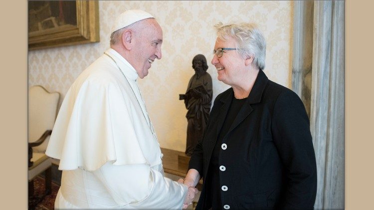 Auf ein Wiedersehen? Papst Franziskus und Botschafterin Schavan am vergangenen Dienstag im Apostolischen Palast