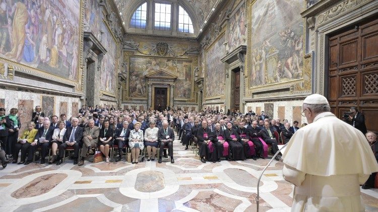 Papst Franziskus bei einer Audienz für die Mitglieder der Stiftung Centesimus Annus pro Pontifice am 26. Mai 2019