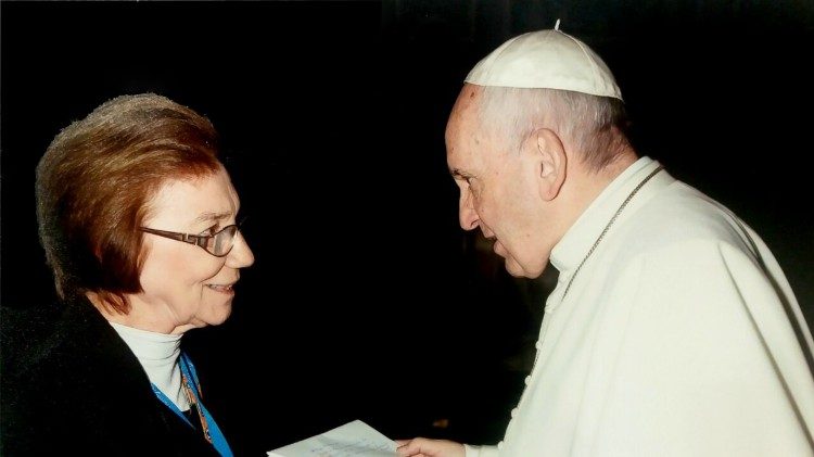 Rosita Milesi com o Papa Francisco