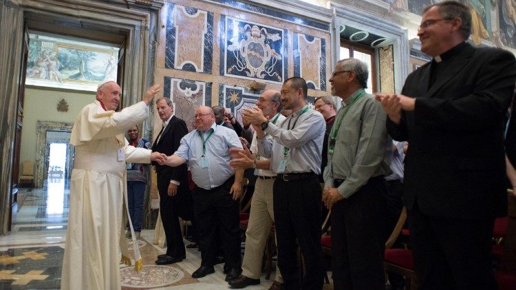 Papa Franjo sa sudionicima općega kapitula Družbe Božje riječi (verbitima); 22. lipnja 2018.