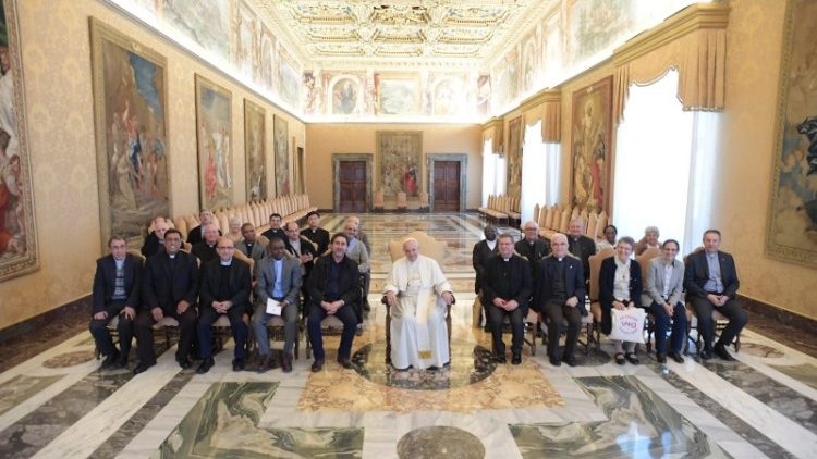 Pope Francis with members of the Association of the Priests of Prado