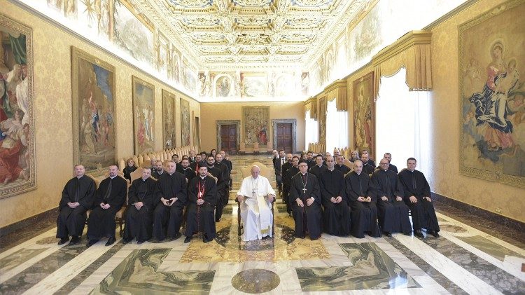 Pope Francis meets with the Pontifical Maronite College