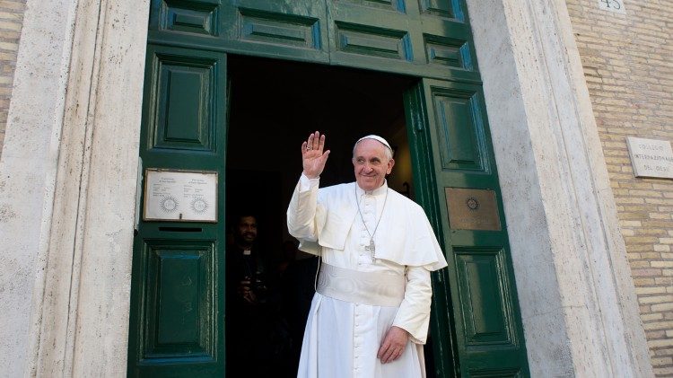 Papież Franciszek przed kurią jezuitów w Rzymie
