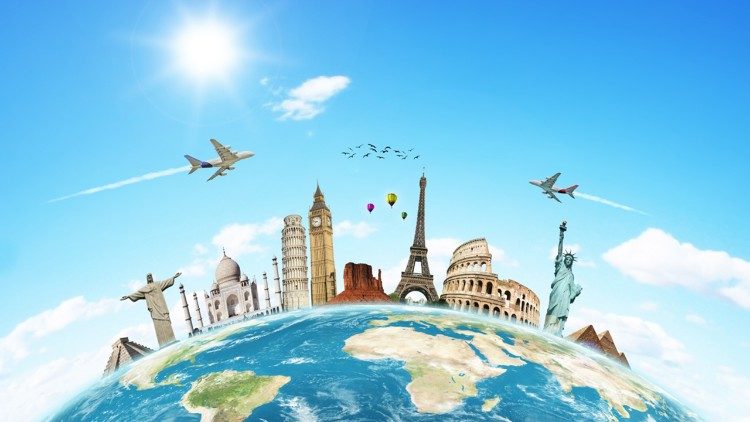 Turismo internazionale, volo aerei, mondo