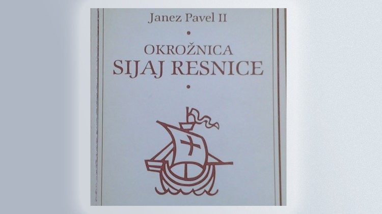 Naslovnica slovenske izdaje okrožnice Veritatis Splendor (Sijaj resnice).
