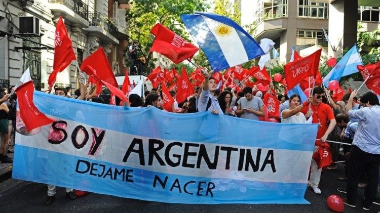 Manifestation contre l'avortement en Argentine, en août 2018