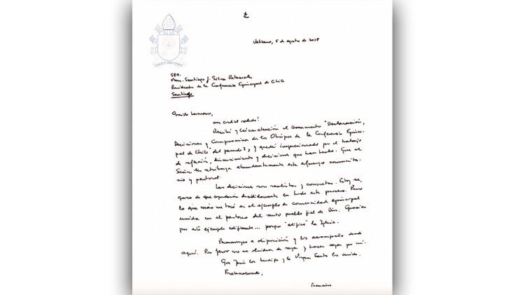 Pope Francis' letter to Chilean bishops