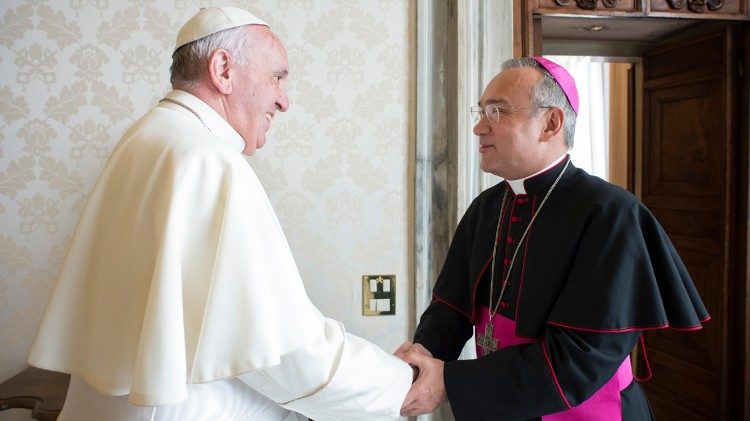 Pope Francis with the Substitute for General Affairs, Abp Edgar Peña Parra
