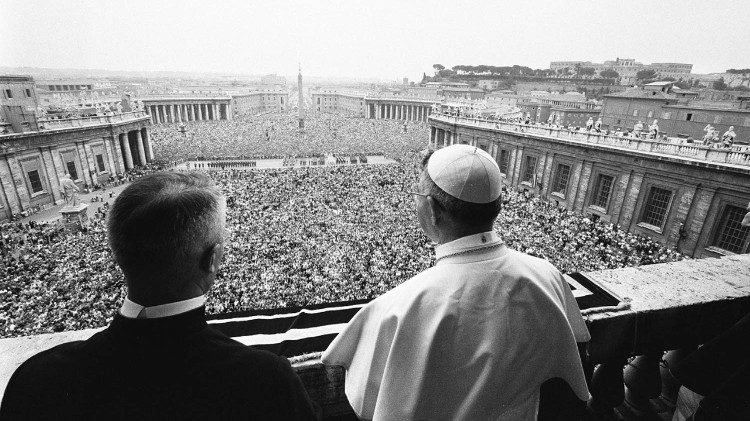 John Paul I addresses the crowds in St. Peter's Square