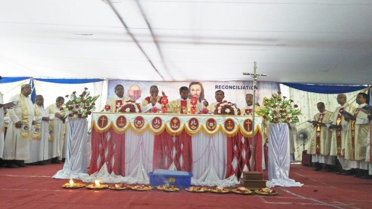 Indian Christians marking the 10th Anniversary of the atrocities in Kandhamal with a Mass in Bhubaneswar on August 25, 2018.