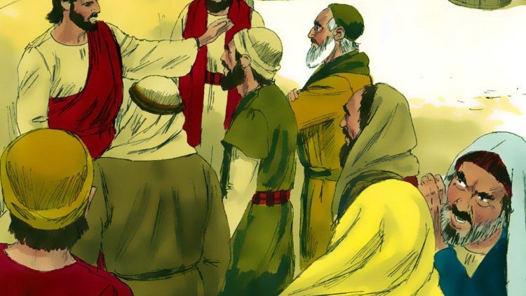 Jesus und die Pharisäer - moderne Darstellung