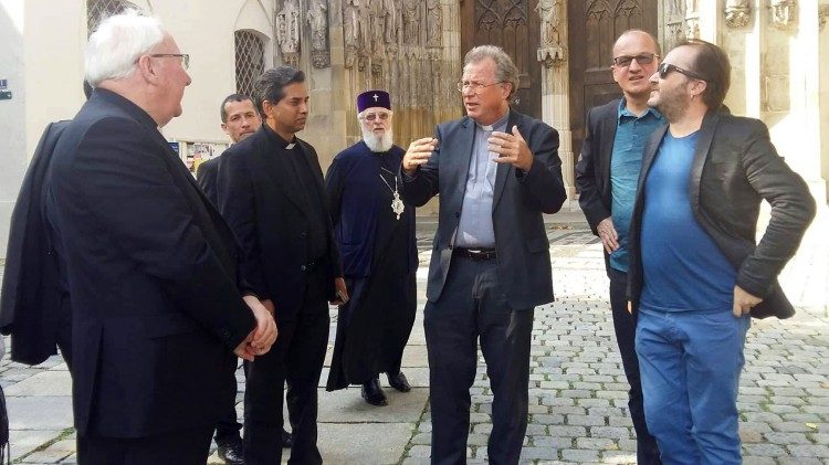 Ecumenical group outside Ausberg Cathedral, September 2018