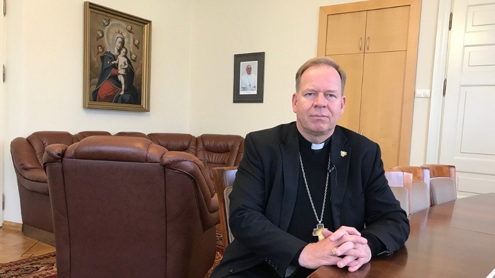 Il presidente del Ccee, monsignor Gintaras Gru?as? arcivescovo di Vilnius (Lituania)