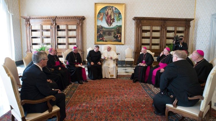 Pope Francis meets with the Bishops of Scotland