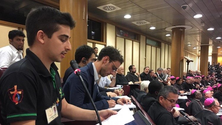 Young participants at the Synod of Bishops, taking place in the Vatican, Oct. 3-28, 2018. 