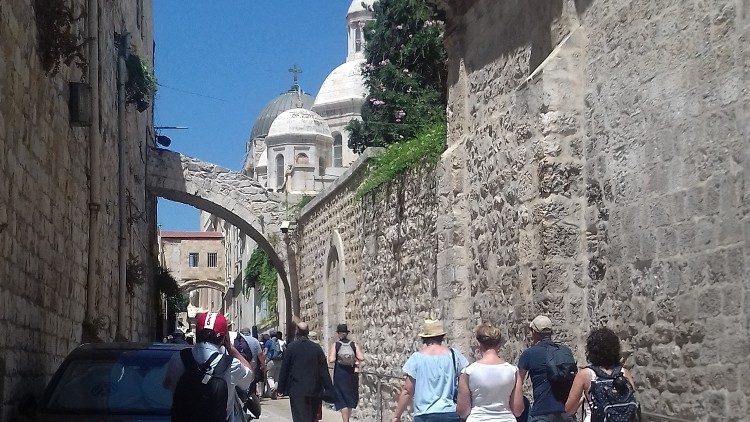 Via Dolorosa a Gerusalemme (foto d'archivio del 2018)