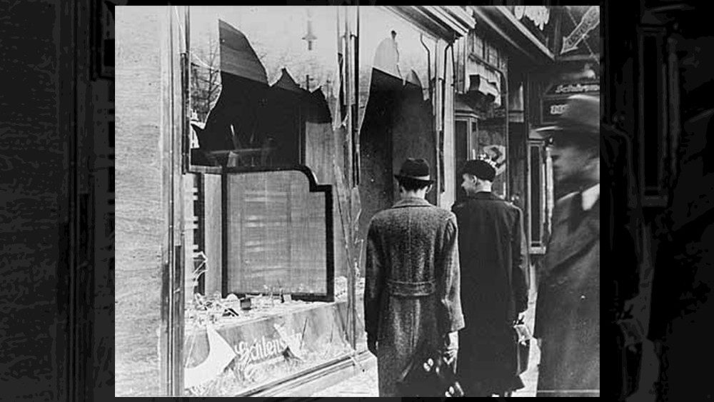 Notte dei cristalli Reichskristallnacht o Kristallnacht 9-10-11-1938, novembre 1938