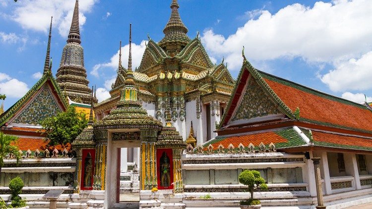 Templo budista, na Tailândia