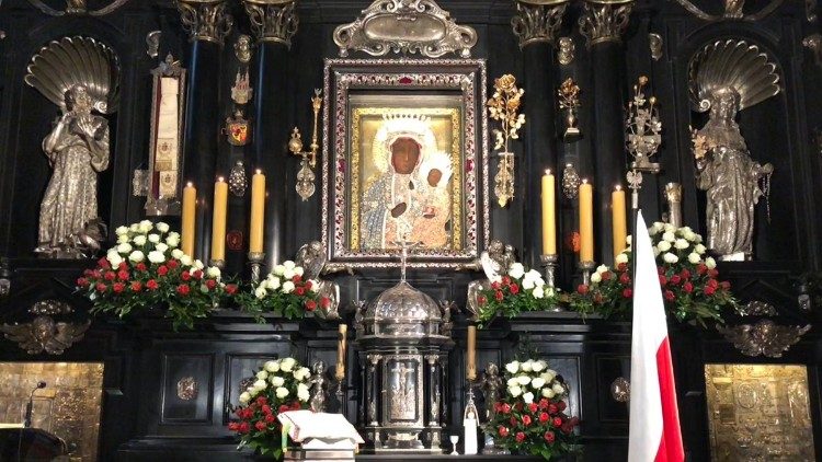 La Vierge Noire de Czestochowa au sanctuaire de Jasna Gora.