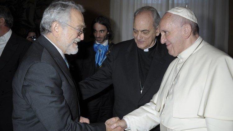 Con el Santo Padre y Mons. Sánchez Sorondo