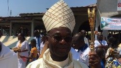 Mgr Raymond Ahoua, évêque de Grand-Bassam et  vice président de la commission épiscopale de la pastorale sociale.JPG