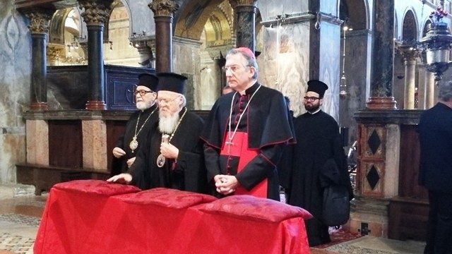 Встреча Патриарха Константинопольского Варфоломея с Патриархом Венеции Ф. Моральей