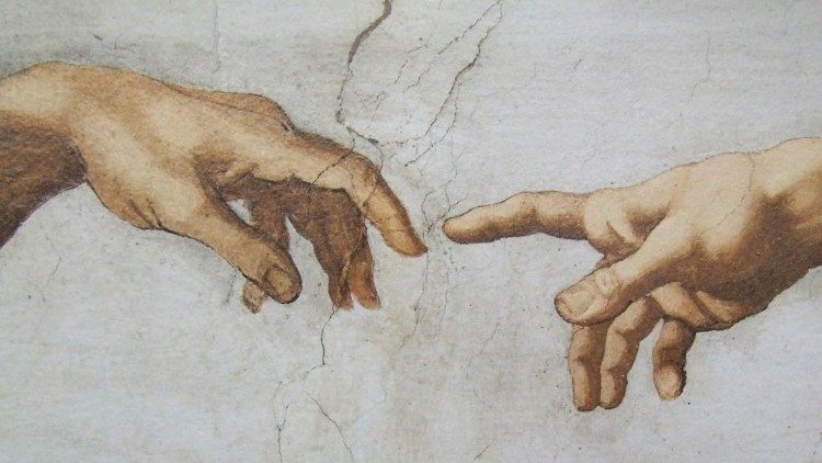 A detail of Michelangelo's 'Creation' in the Sistine Chapel 
