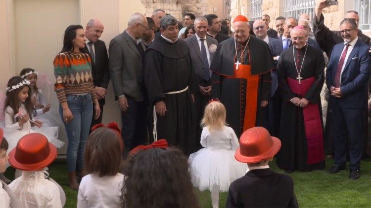 Le cardinal Leonardo Sandri - en haut au centre - à Jérusalem, le 26 novembre 2018 