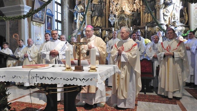 Peregrinaggio dei collaboratori Caritas Slovenia a Ponikva presieduto da mons Alojzij Cvikl 5aem.jpg
