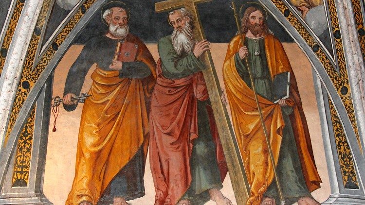 Sv. Andrej, apostol med sv. Petrom in sv. Jakobom.