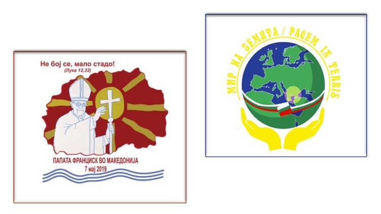 Loga papieskich podróży do Macedonii i Bułgarii