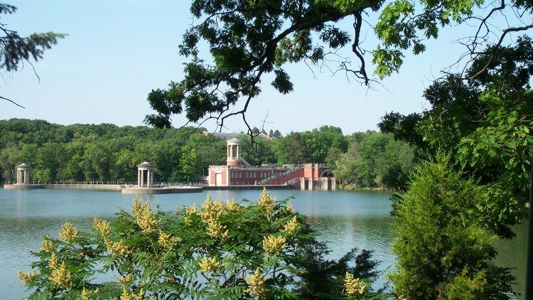 Part of the grounds of the University of St Mary of the Lake, Mundelein, Illinois