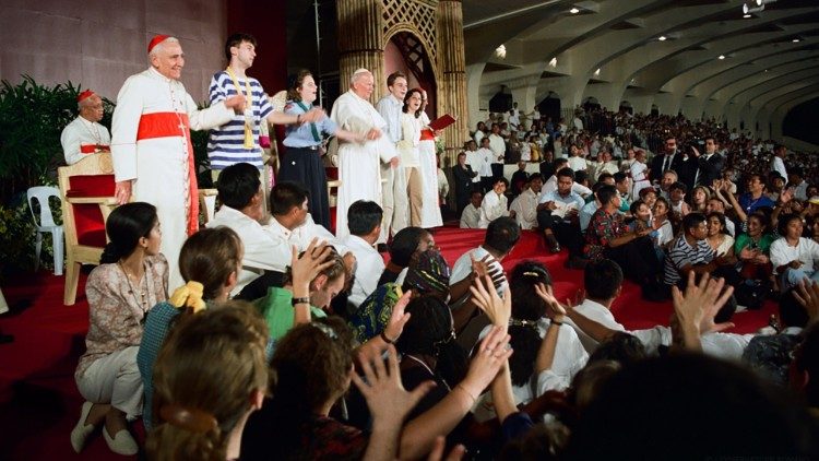 St. John Paul II at the World Youth Day in Manila, the Philippines, in January, 1995. 