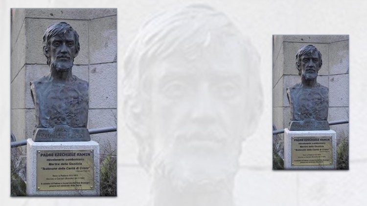 Il busto del missionario ucciso in Amazzonia nel 1985, realizzato nella sua Padova