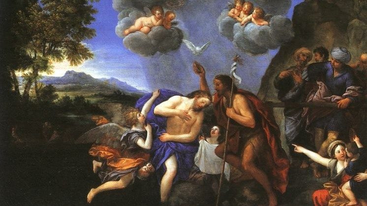 கிறிஸ்துவின் திருமுழுக்கு காட்சி - ஓவியர் Francesco Albani உருவாக்கியது 