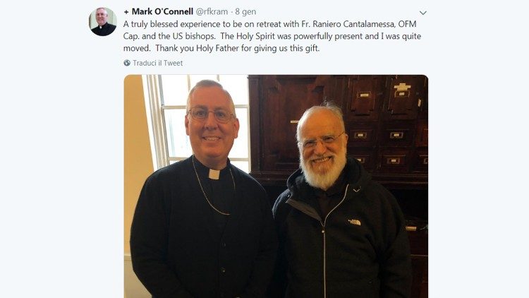 2019.01.12 Twitter Vescovo O'Connel e fr. Cantalamessa