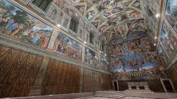 Capela Sixtină, una din cele mai vizitate capodopere din Muzeele Vaticanului.