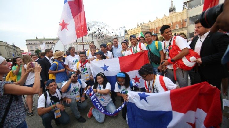 パナマの若者たち（2016年のワールドユースデー・クラクフ大会で）