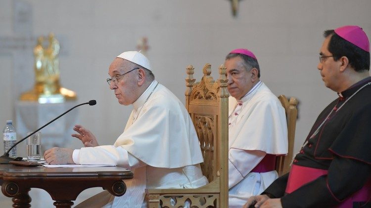 Le Pape François s'adressant aux évêques d'Amérique centrale, le 24 janvier 2019.