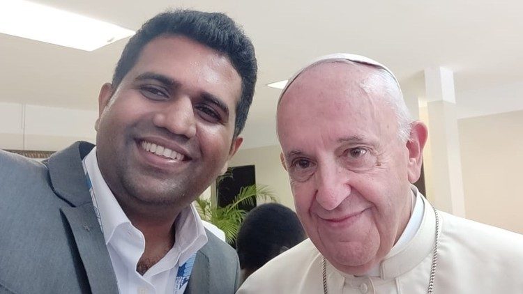 Bedwin Titus of Jesus Youth Kerala, from Kochi - In Panama with Pope Francis