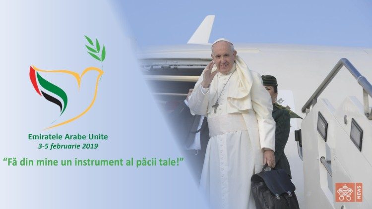 2019.02.03 Banner del viaggio di papa Francesco negli Emirati Arabi Uniti, realizzato dal Team Social Vatican Media