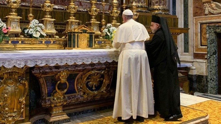 2019.02.05 Papa Francesco di ritorno dagli Emirati Arabi sosta a Santa Maria Maggiore