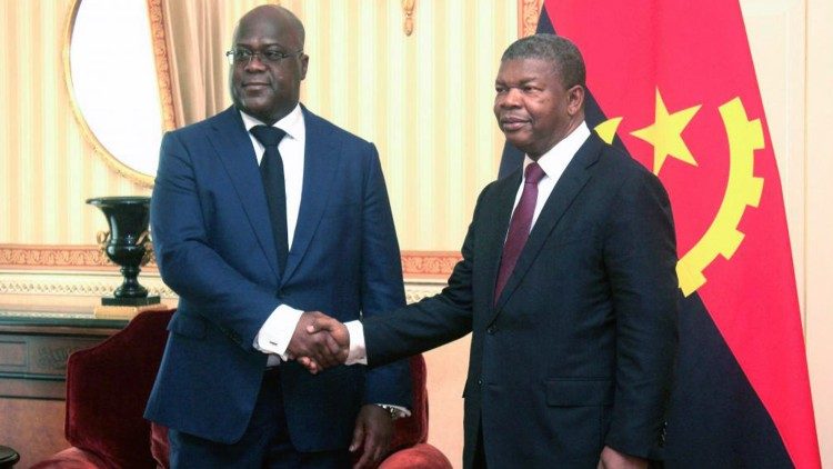 O Presidente della Repubblica Democratica del Congo, Félix Tchissequedi e il Presidente dell'Angola, João Lourenço, a Luanda