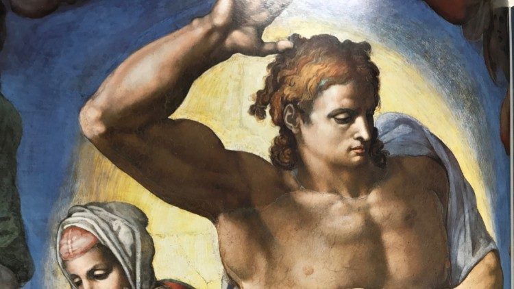 Kristus i Yttersta Domen av Michelangelo i Sixtinska kapellet