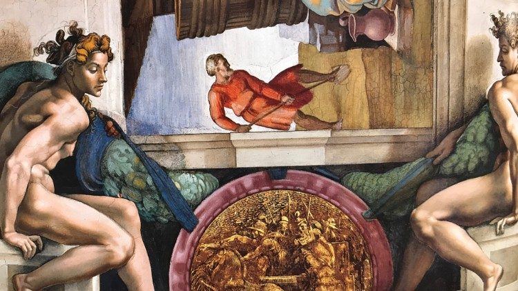 Michelangelo's Ignudi in the Sistine Chapel