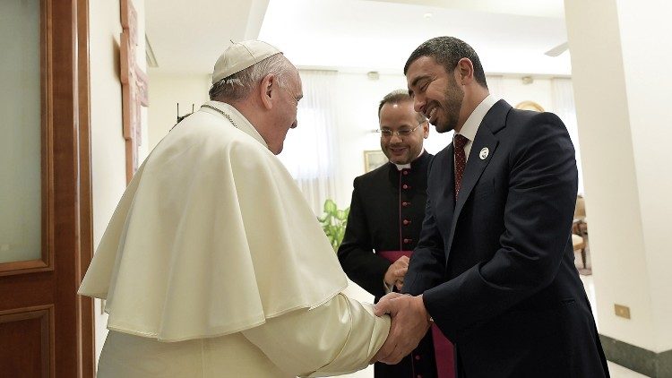 Papa Francesco e lo Sceicco Abdallah Ben Zayed Al Nahyan