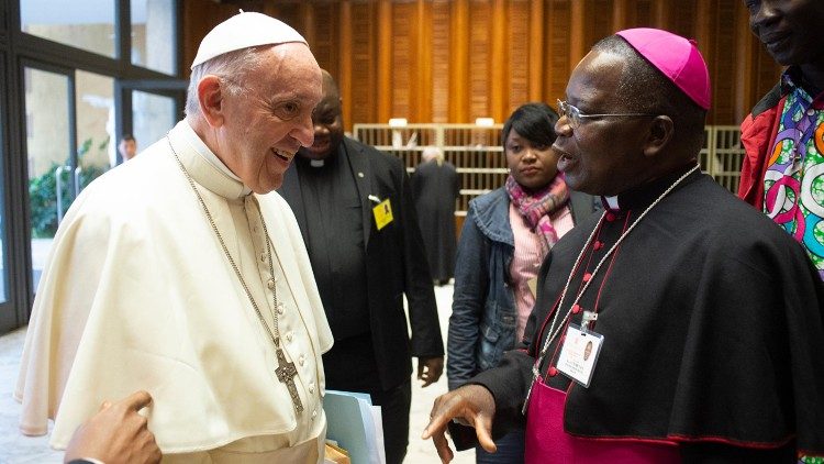 Mgr Marcel Utembi Tapa, Archevêque de Kisangani et Président de la  CENCO avec le Pape François