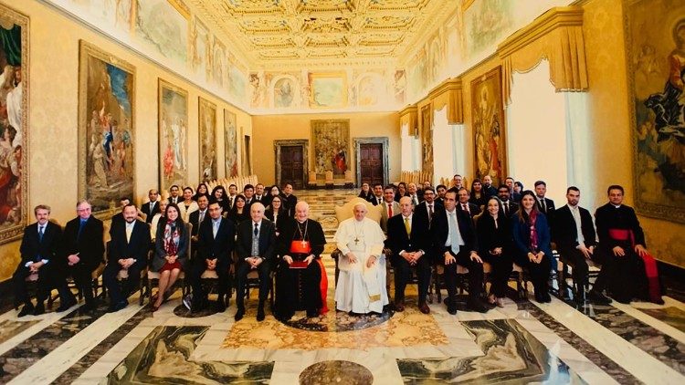 2019.03.05 partecipanti nel post diplomato organizzato dalla CAL, con il Papa. Lunedi 4 marzo
